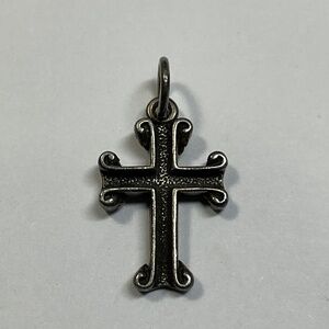 Sterling Silver Cross Pendant / Charm. 7/8 inches long
